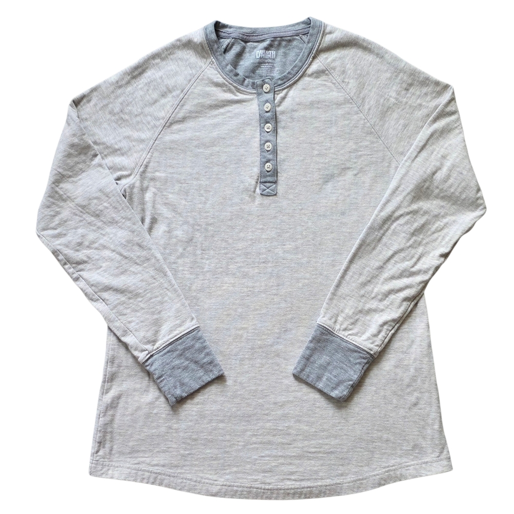 Duluth Trading Large Gray Long Sleeve Thermal Henley Shirt​